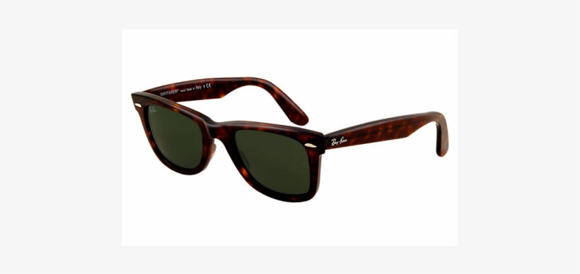 Ray Ban Aviator Trasparenti - Ray Ban Wayfarer Tortoise Green Lens, transparent png #4914014