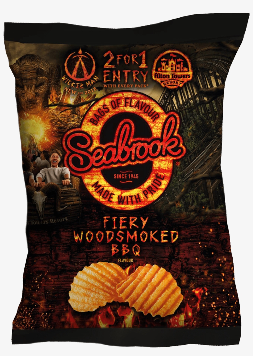 Fiery Woodsmoked Bbq - Seabrook Crisps Wood Smoked Bbq Limited Edition, transparent png #4914621