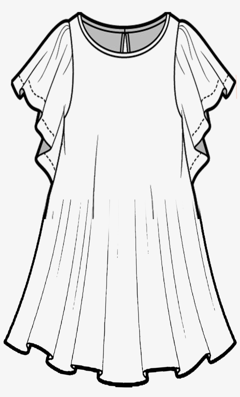 Anthonifashion Pinterest Flats Sketches - Vestidos Con Volados Geometral, transparent png #4916215