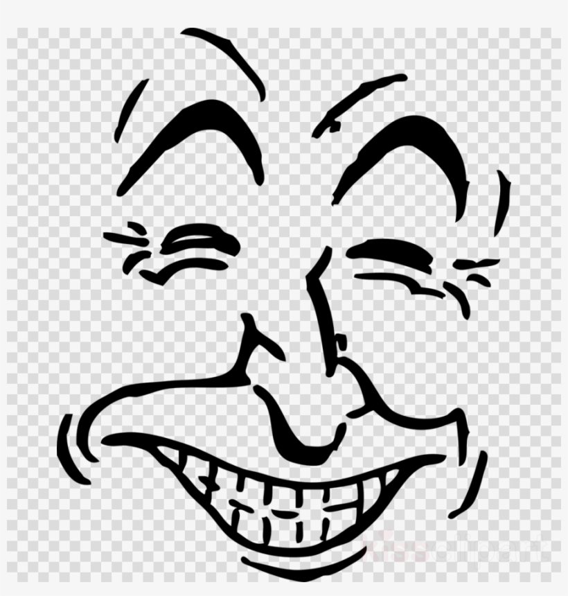 Laughing Clipart Laughter Clip Art - Laughing Face Black And White, transparent png #4916600