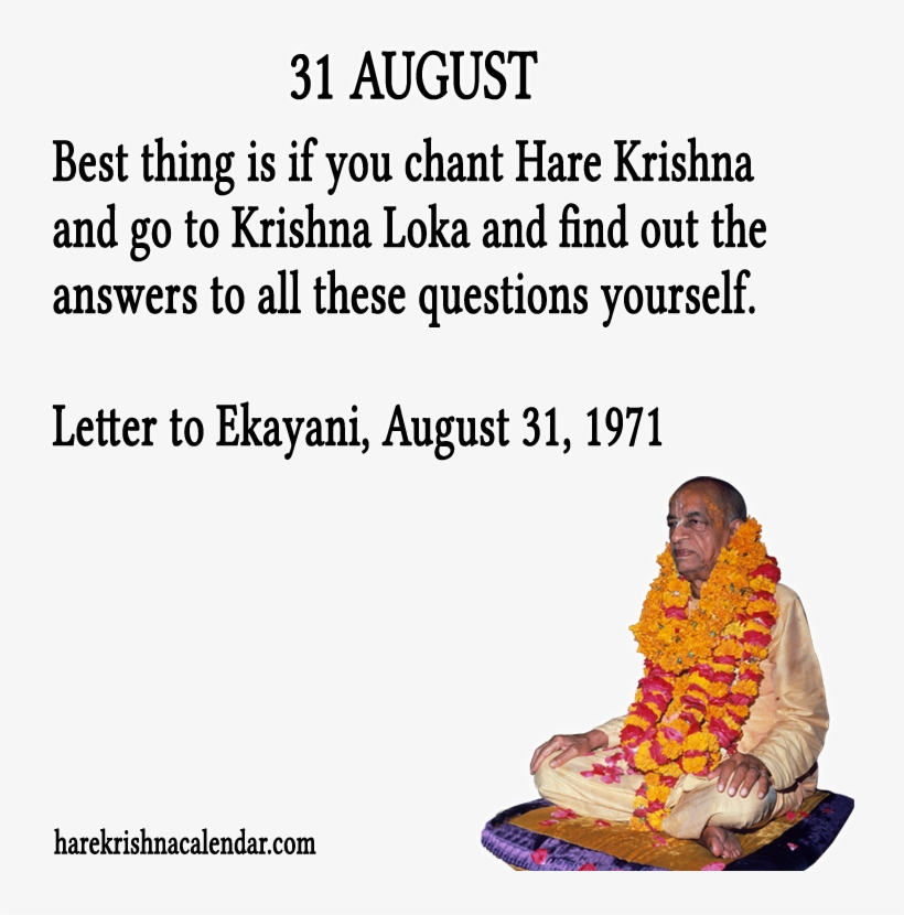 Srila Prabhupada Quotes For Month August31 - See In The World Ghandi, transparent png #4917148