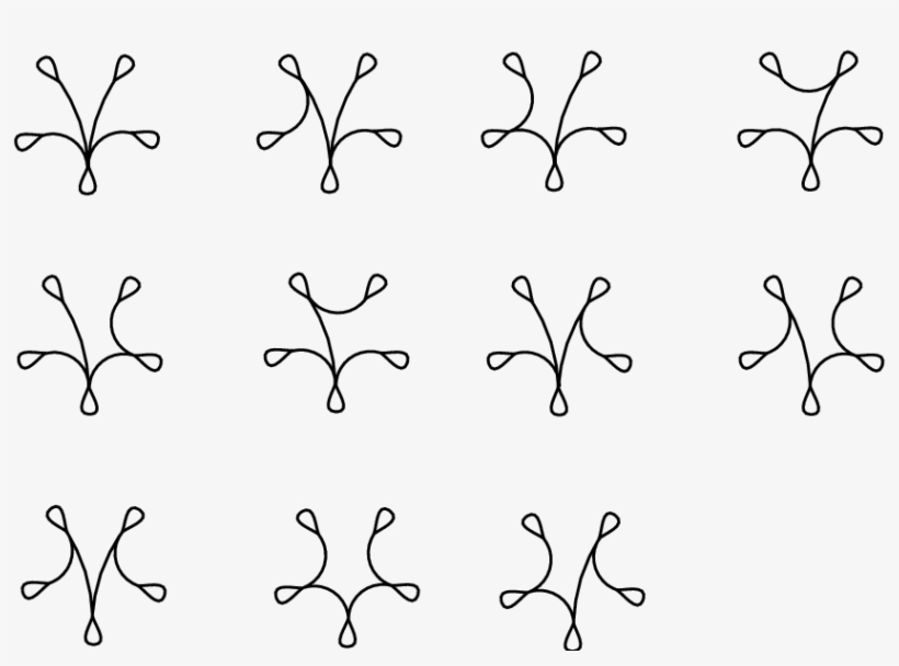 Train Tracks For Pseudo Anosov 5 Braids With A 3 Pronged - Monochrome, transparent png #4920618