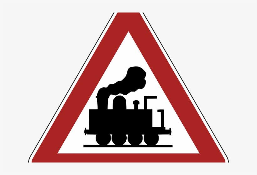 Railroad Tracks Clipart Train Station Sign - Level Crossing, transparent png #4920697