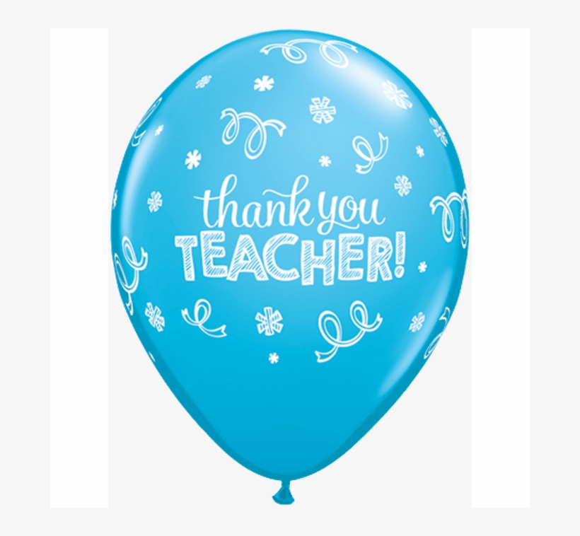 Thank You Teacher Latex Balloon - Happy Birthday Balloon Blue, transparent png #4921662