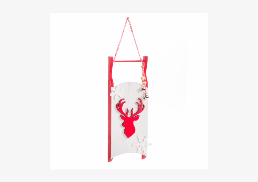 Red Antler Sled - Reindeer, transparent png #4923363