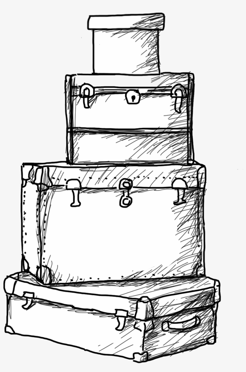 Clip Art Library Download Luggage Drawing - Suitcase Drawing Png, transparent png #4926685