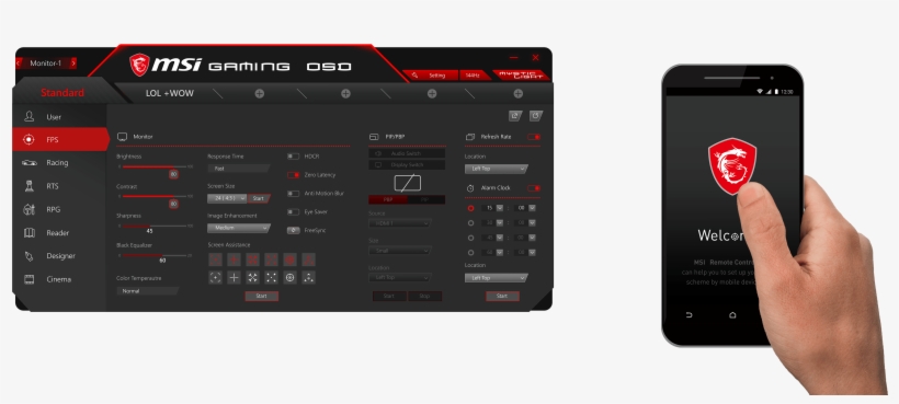 Gaming Osd Screen - Msi Mag241c, transparent png #4926800