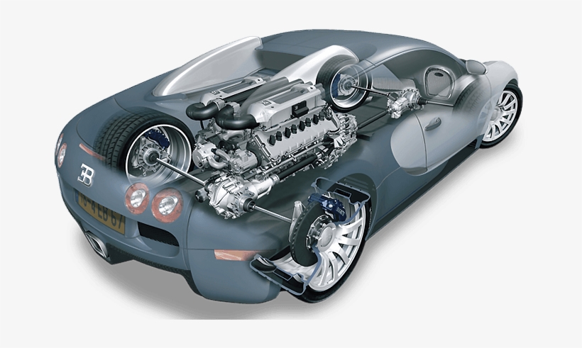 4wd Dual Clutch Driveline - Bugatti Veyron Awd System, transparent png #4928692