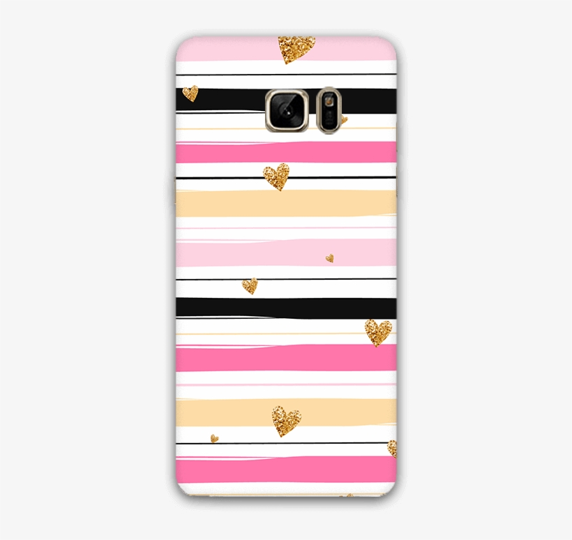 Golden Hearts Samsung Note7 Mobile Case, transparent png #4929736