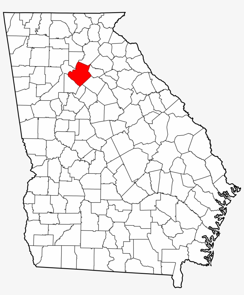 Map Of Georgia Highlighting Gwinnett County - Gwinnett County Ga Outline, transparent png #4930317