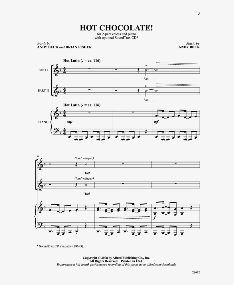 Hot Chocolate Thumbnail Hot Chocolate Thumbnail - Hot Chocolate Sheet Music Andy Beck, transparent png #4933635