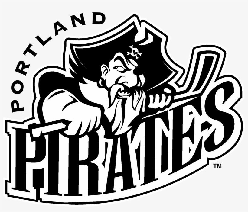 Portland Pirates Logo Black And White - Portland Pirates Logo Png, transparent png #4934043