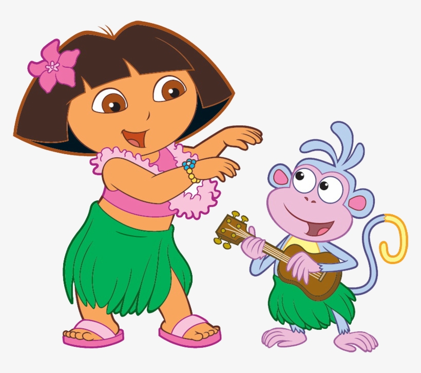M Luau Theme, Luau Party, Diy Party, Dora Boots, Hawaiian - Dora And Boots Hula, transparent png #4934829
