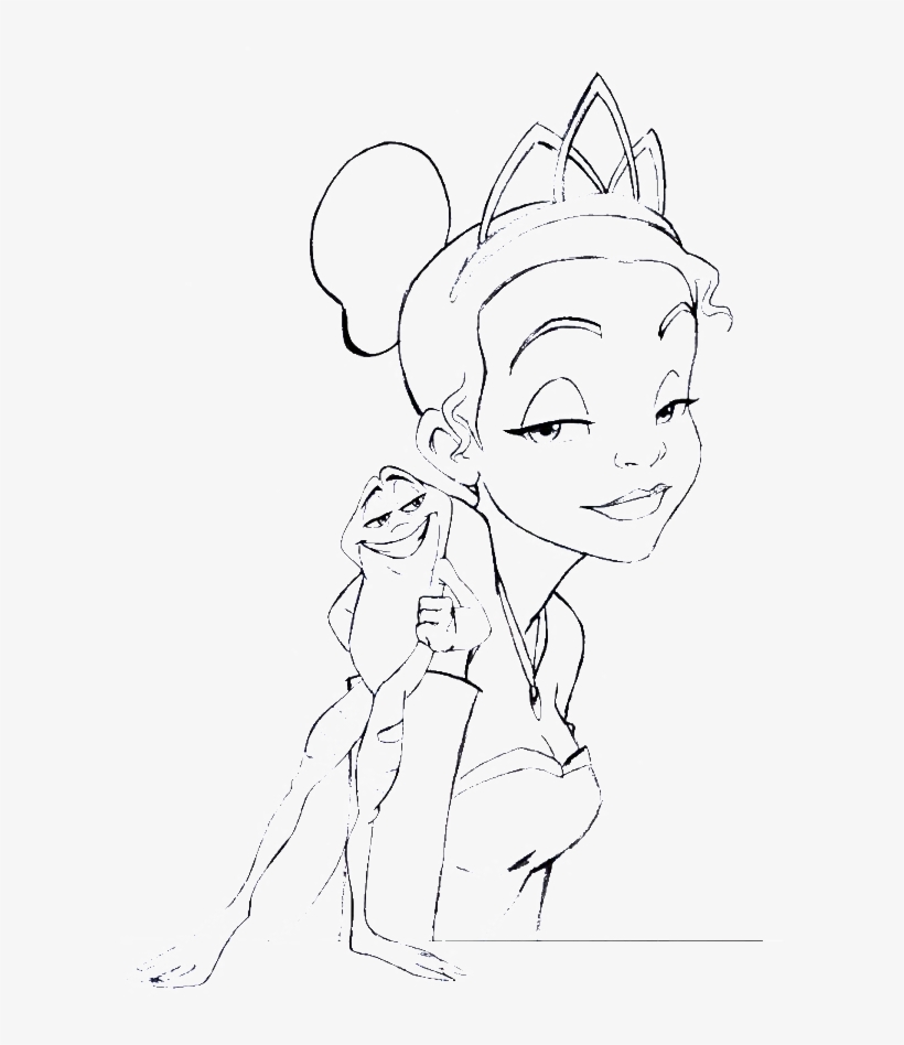 Princess Tiana And The Frog Coloring Pages - Coloring Book, transparent png #4935655