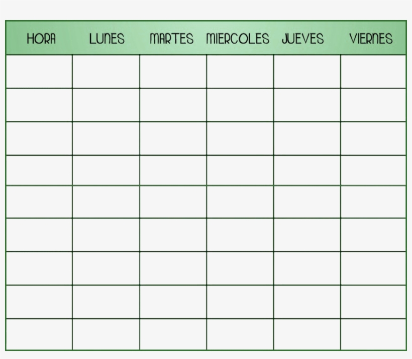 Tablas Png - Tablas Para Horarios Escolares, transparent png #4936335