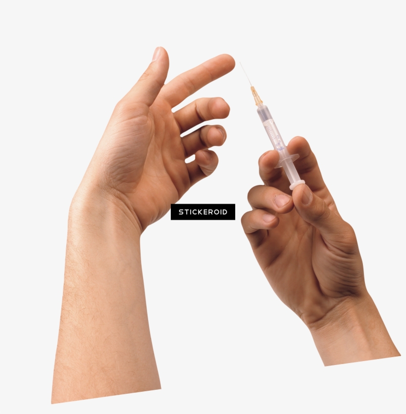 Syringe In Hand - Syringe, transparent png #4938449