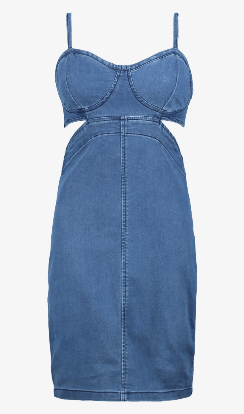 Cut Out Bodycon Denim Dress, £20 - Dress, transparent png #4938555