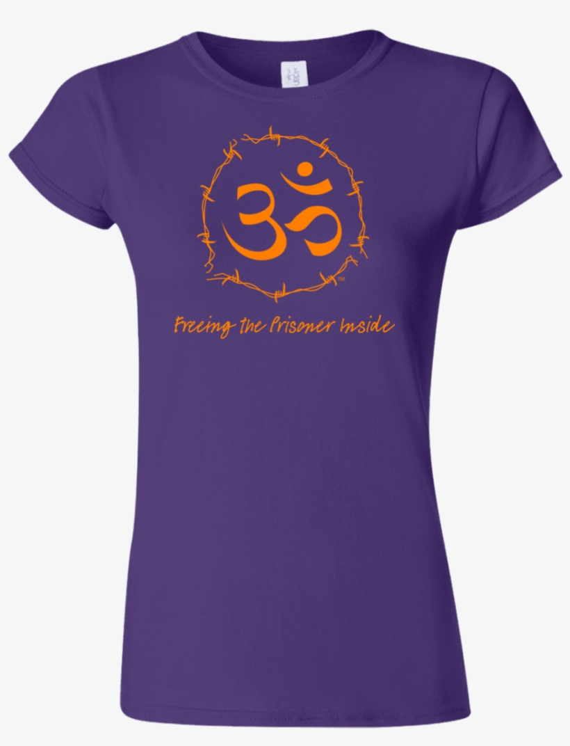 Women's T-shirt W/ Om Symbol In Barbed - G640l Gildan Softstyle Ladies' T-shirt Bear Halloween, transparent png #4939586