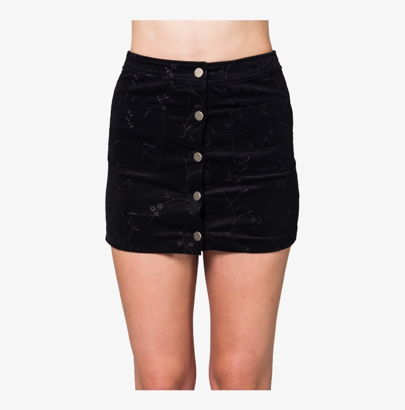 Button Up Skirt - Black Button Up Skirt Png, transparent png #4939747