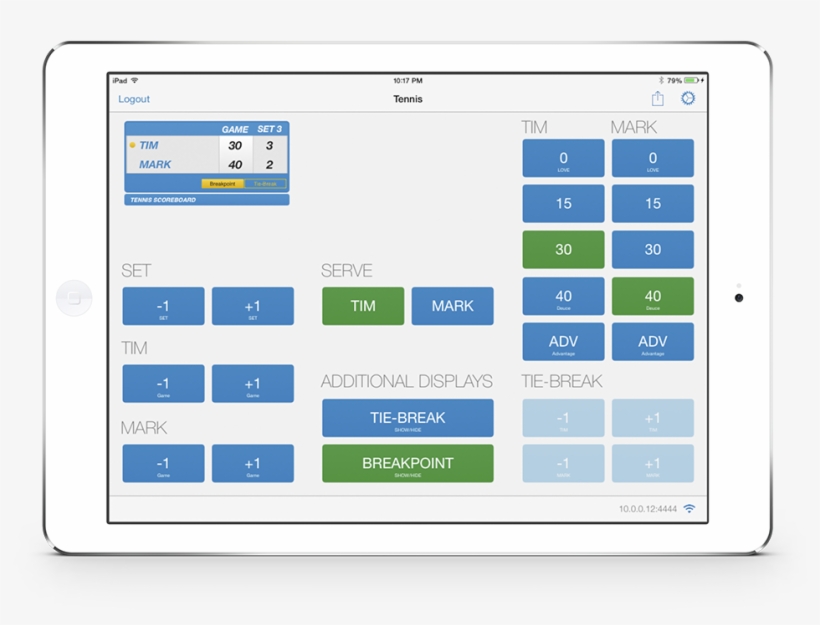 Tennis Remote Control Ipad - Tennis Scoring App, transparent png #4939904