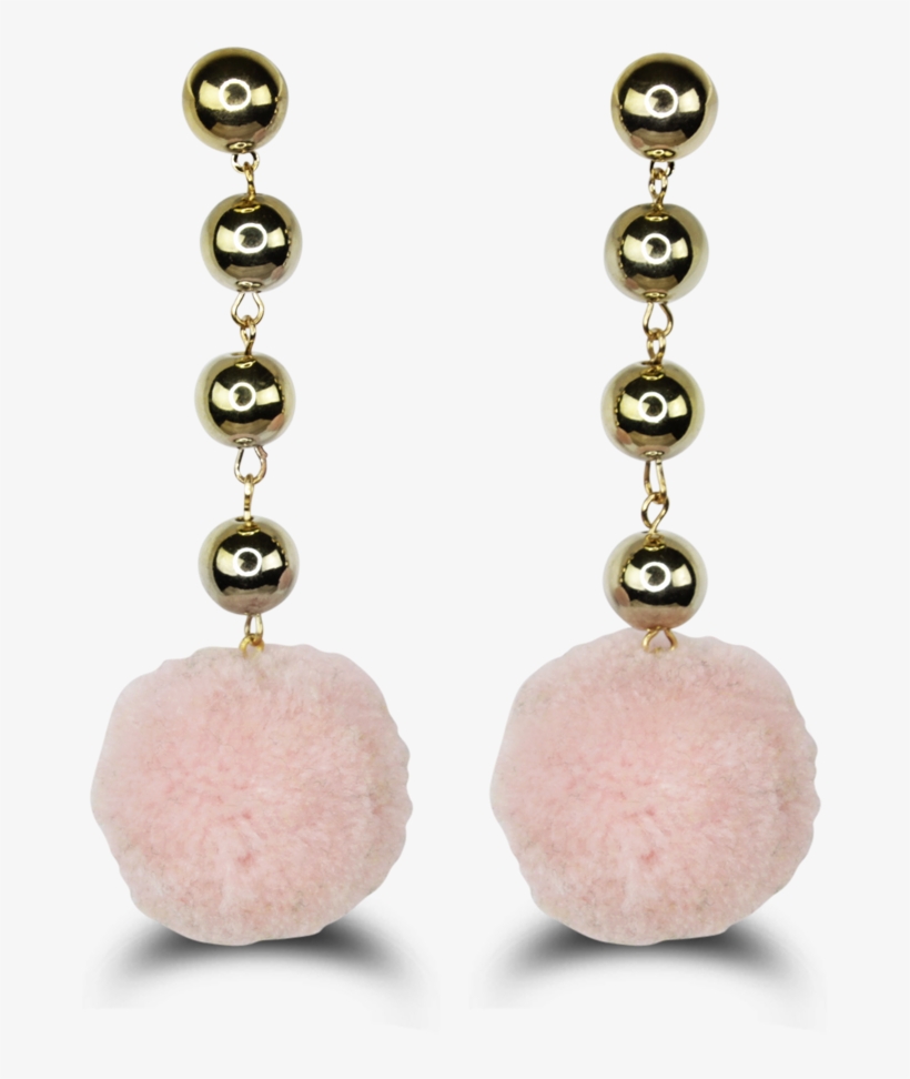 Dripping Gold Pom Poms - Earrings, transparent png #4943802