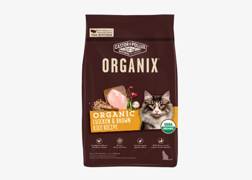 Castor And Pollux Organix Chicken And Brown Rice Dry - Organix Chicken And Brown Rice Cat Food, transparent png #4945296