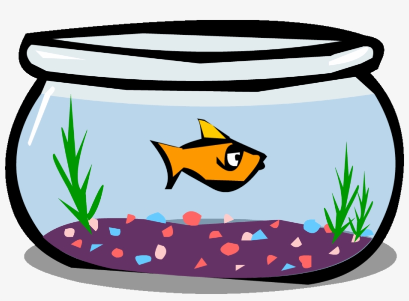 Goldfish In A Bowl Png Black And White Library - Fish Bowl Clipart Png, transparent png #4948886