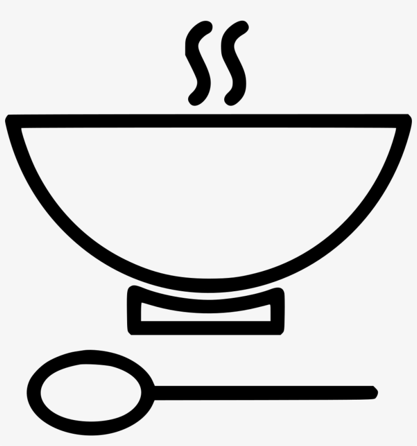 Bowl Soup Spoon Hot Comments - Soup Bowl Drawing, transparent png #4950999