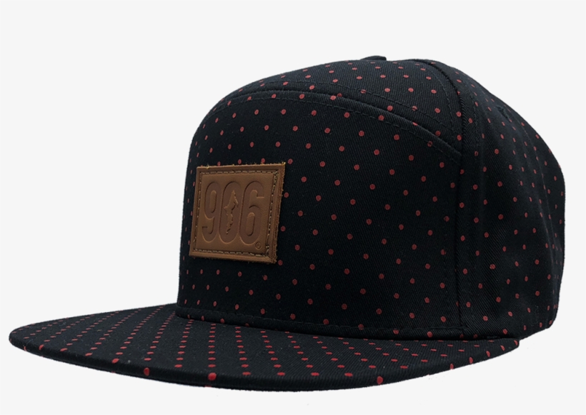"906 Patch" Black W/ Red Polka Dot Hybrid Strapback - Polka Dot, transparent png #4951476