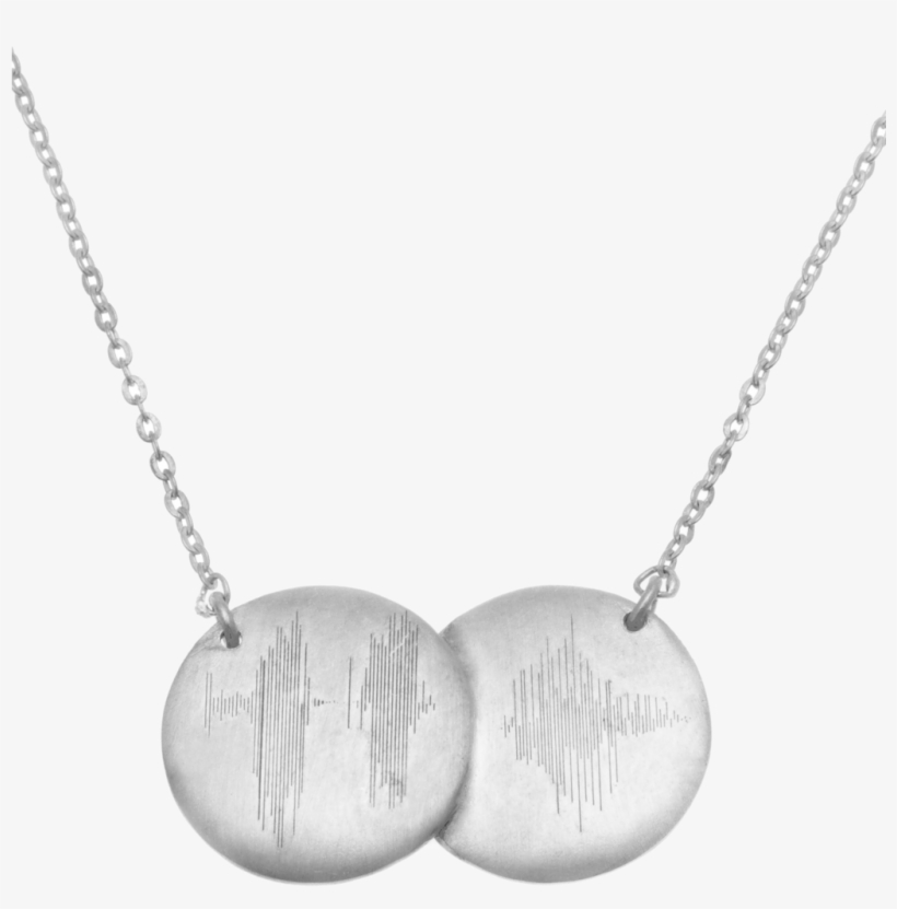 Sterling Silver Soundwaves Disc Necklace - Necklace, transparent png #4952127