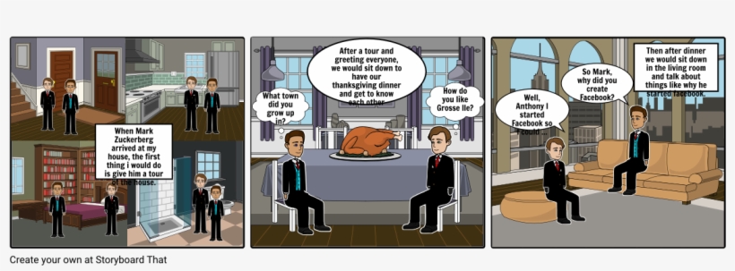Thanksgiving With Mark Zuckerberg - Cartoon, transparent png #4953563