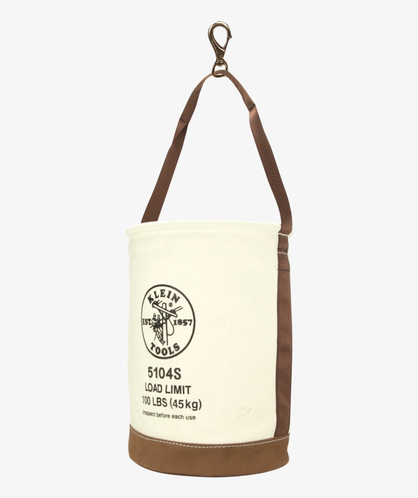 5104s - Klein Tools 5104 1 Canvas Leather-bottom Bucket, transparent png #4953869