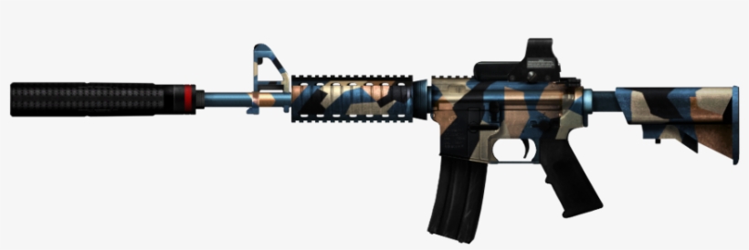 Sea Camo M4a1 Sopmod Core - M4 With Fixed Stock, transparent png #4955547