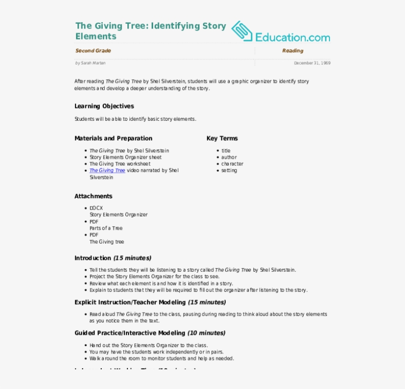 The Giving Tree - Fourth Grade Themes Of Geography Worksheet, transparent png #4955601
