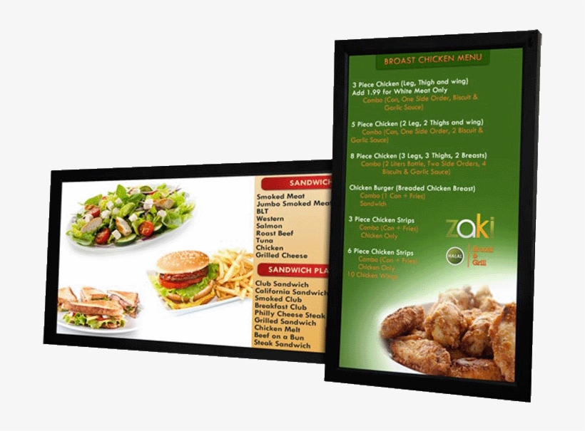 Photo Of Digital Menu Boards In Landscape And Portrait - Digital Menu ...