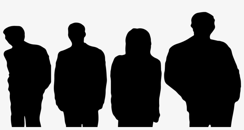 Four Guys Silhouette - Rock Band Silhouette Png, transparent png #4958786