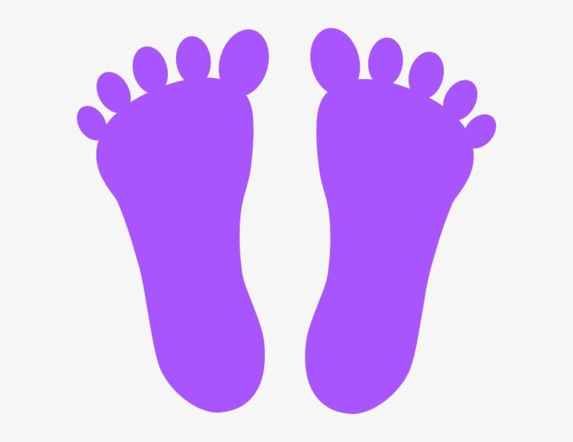 Footsteps Clipart Foot Step - Purple Foot Prints, transparent png #4961180