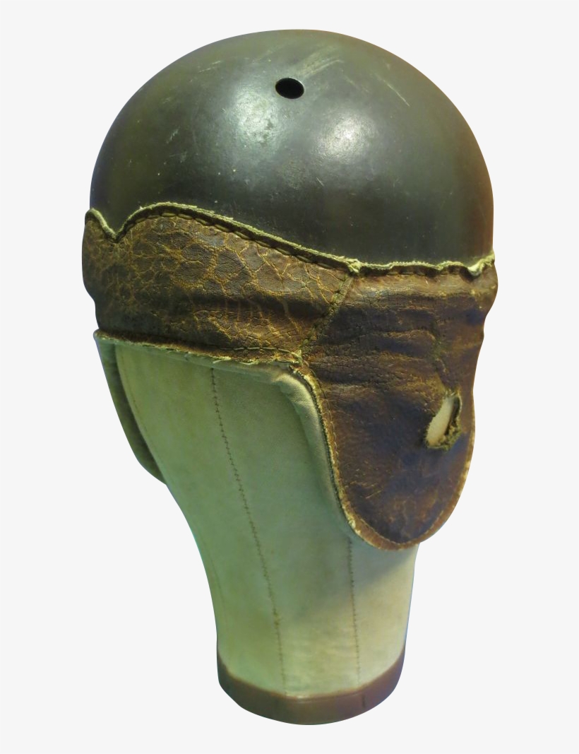 1930's Hard Shell & Leather Football Helmet - Skull, transparent png #4962079