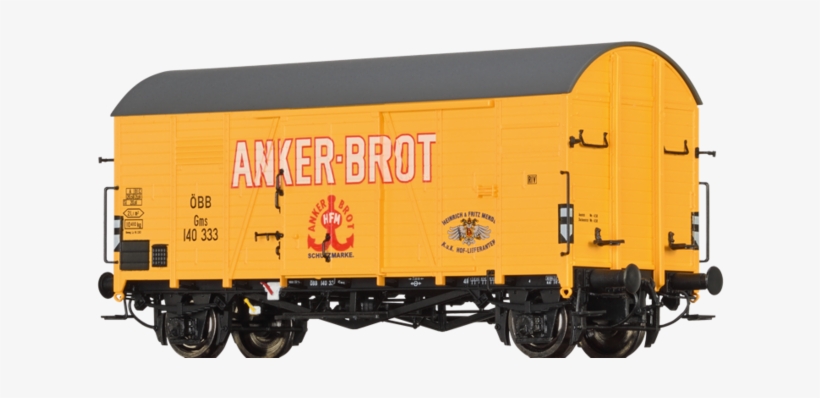 47940 Covered Freight Car Gms Anker Brot Öbb - Brawa 47941, transparent png #4962308