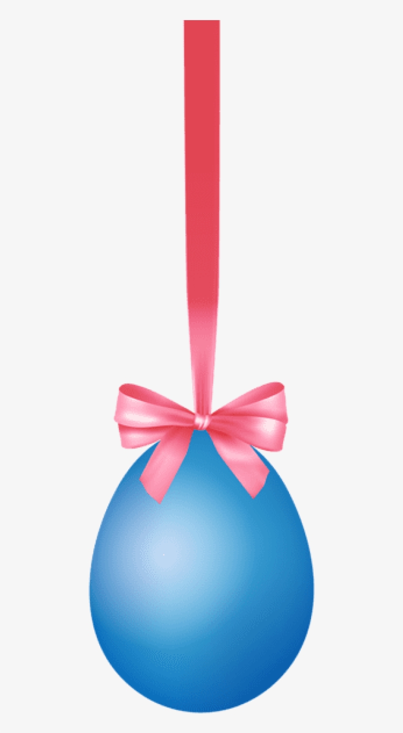Blue Hanging Easter Egg With Bow Transparent Png - Portable Network Graphics, transparent png #4963608