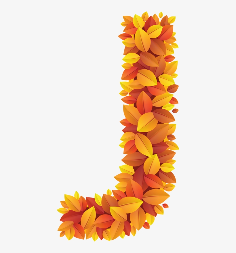 Who Adores Fall - Autumn Flowers Letter J, transparent png #4967463
