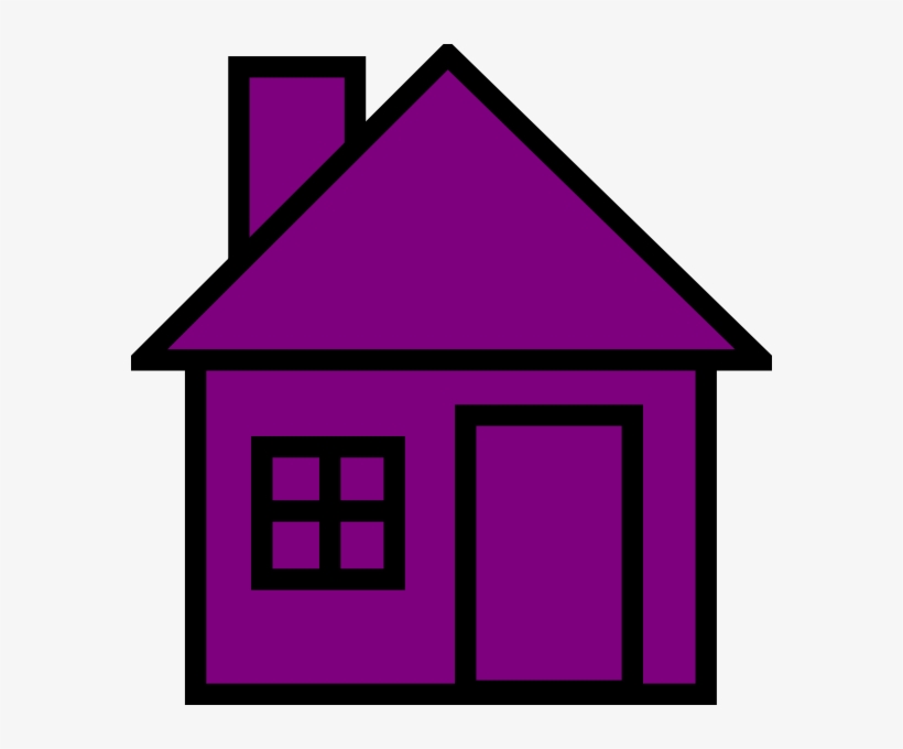 Purplehouse Clip Art At Clker - Purple House Clipart, transparent png #4968156