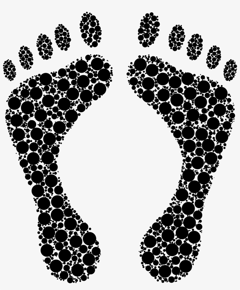 Footprints Silhouette Circles Big Image Png - Clip Art Foot Prints, transparent png #4968762