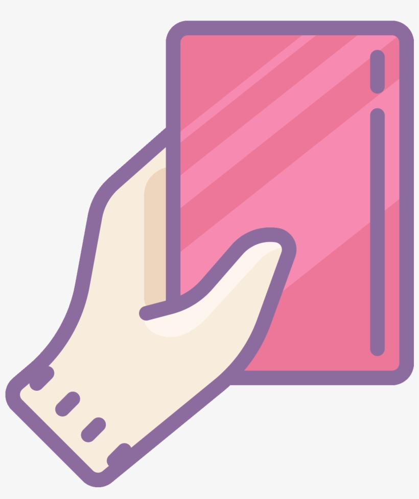 It's An Icon With A Hand Holding A Rectangular Foul - Graphic Design, transparent png #4968962