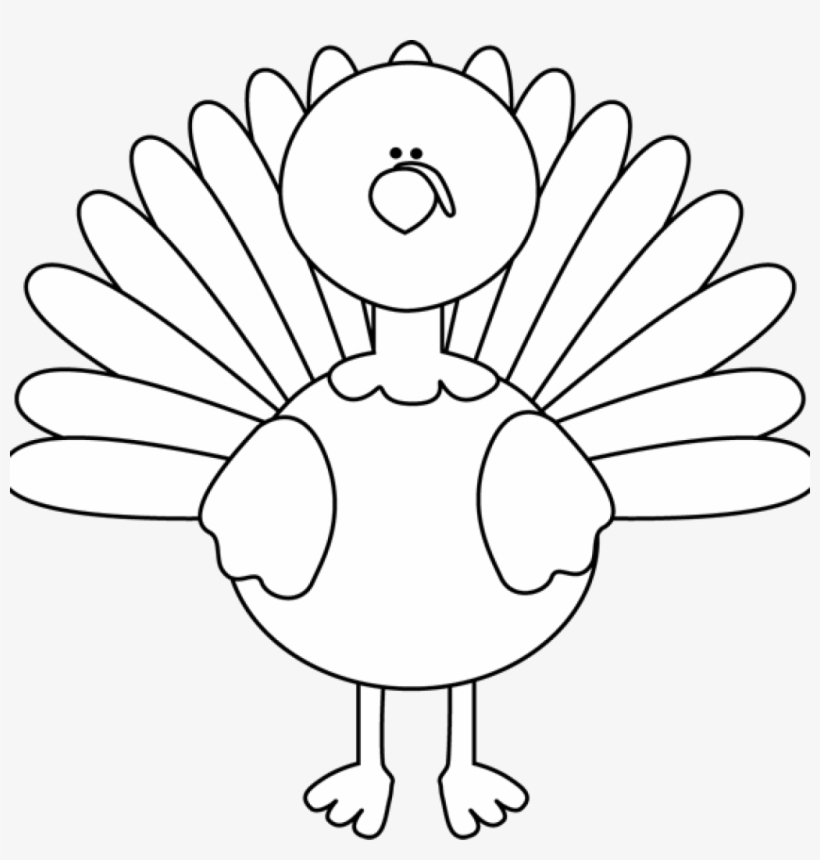 Thanksgiving Turkey Outline - Thanksgiving Turkey Black And White, transparent png #4969491