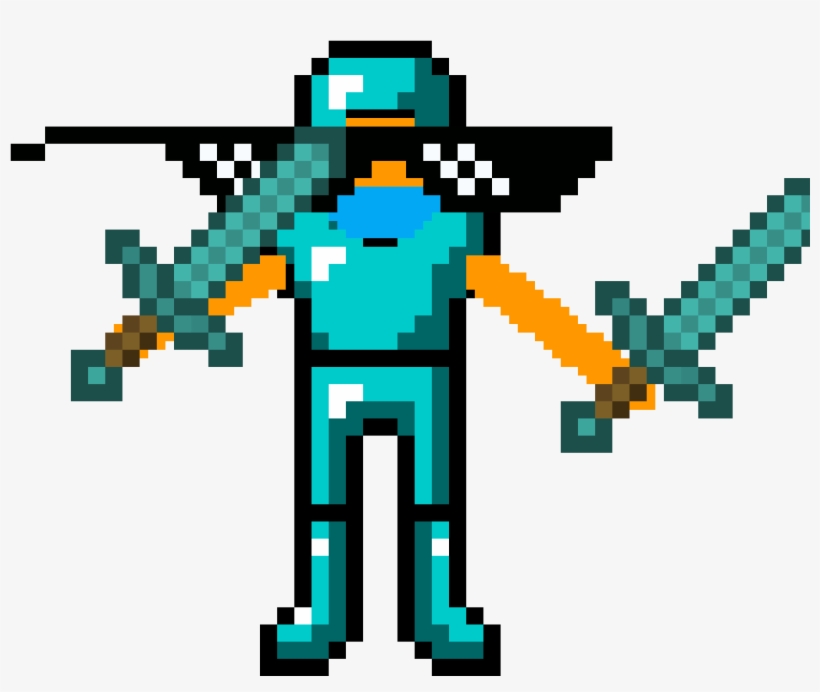 Mlg Man - Minecraft Enderman Head & Diamond Sword Costume, transparent png #4971754