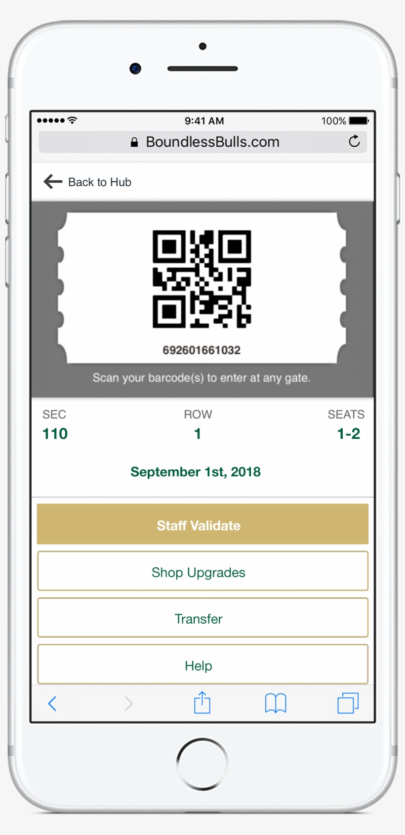On Gameday, Scan In With Your Mobile Barcodes And Enjoy - Ticket, transparent png #4973381