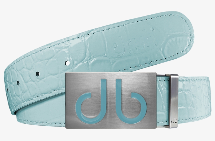 Aqua Crocodile Textured Leather Belt With Buckle - Belt, transparent png #4973711