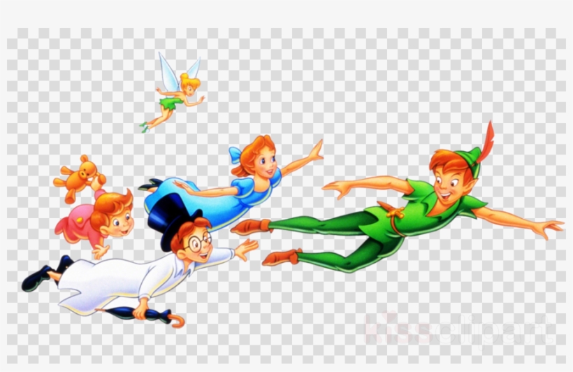 Peter Pan Wendy Michael John Flying Clipart Peter And - Peter Pan E Sua Turma, transparent png #4974039