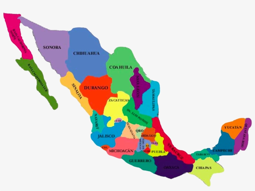 Mapa De La Republica Mexicana Png - Map Of Mexico Clip Art, transparent png #4977986
